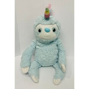 GUND Dazzle Blue Pastel Rainbow Unicorn Sloth 14" Stuffed Animal Plush Toy